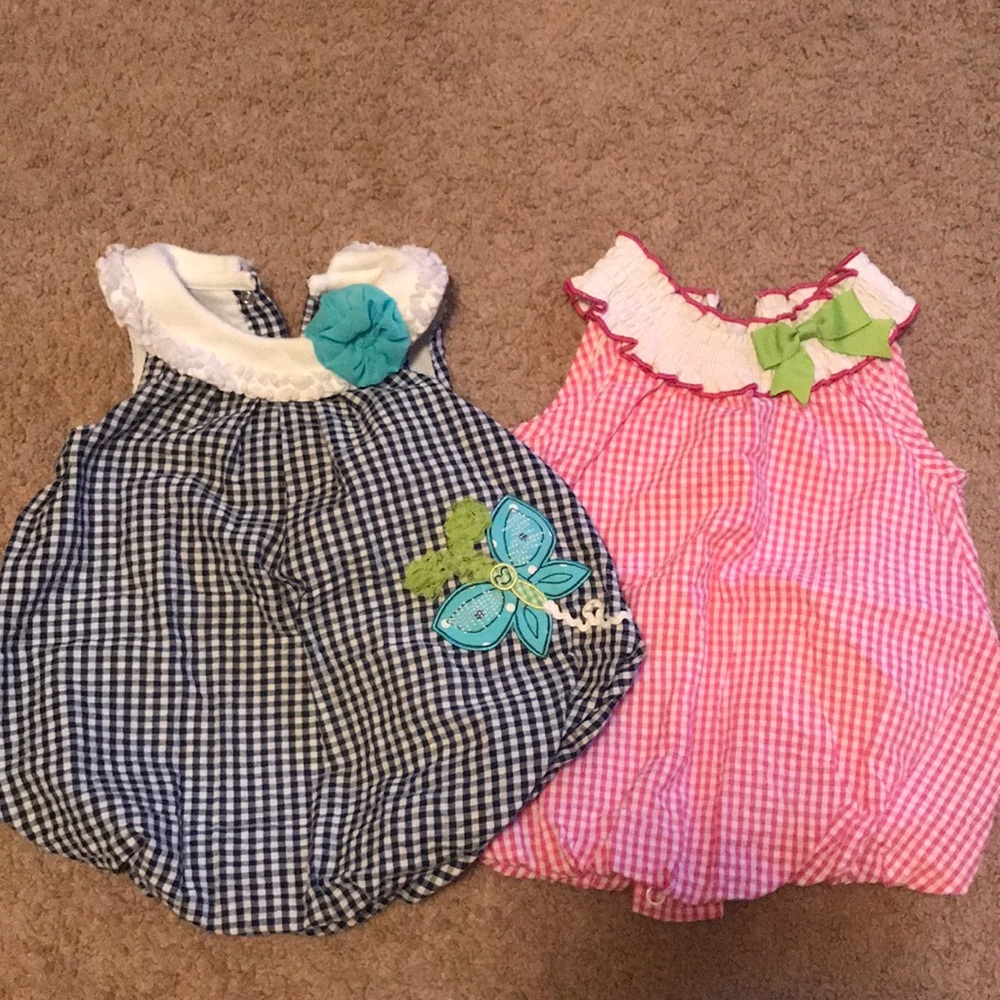 Two bubble rompers